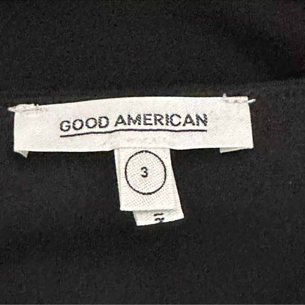 Good American Black Low Down Deep V Bodysuit Large New Shoulder Pad Long Sleeve - Picture 10 of 12
